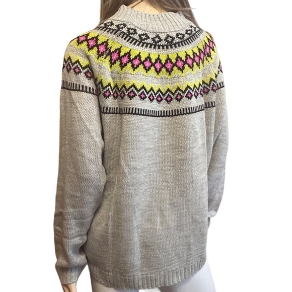 Fashion Nova Sweater Icelandic Inspired Champagne Showers Pullover Fair Isle - Picture 7 of 12